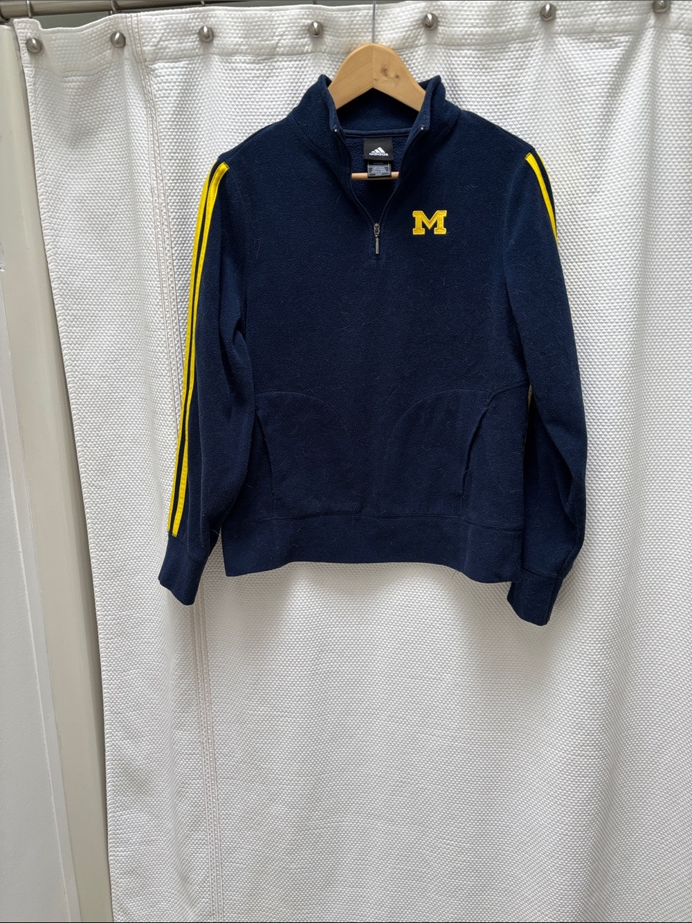 adidas Navy Blue Fleece With Embroidered University of Michigan Block M